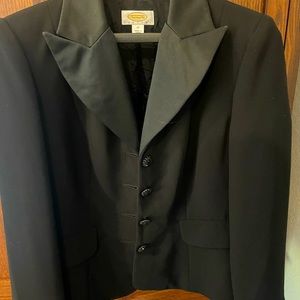 Talbots black embellished button blazer